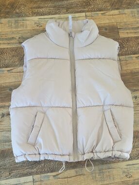 Aero Puffer Vest - Light Beige Size Xs